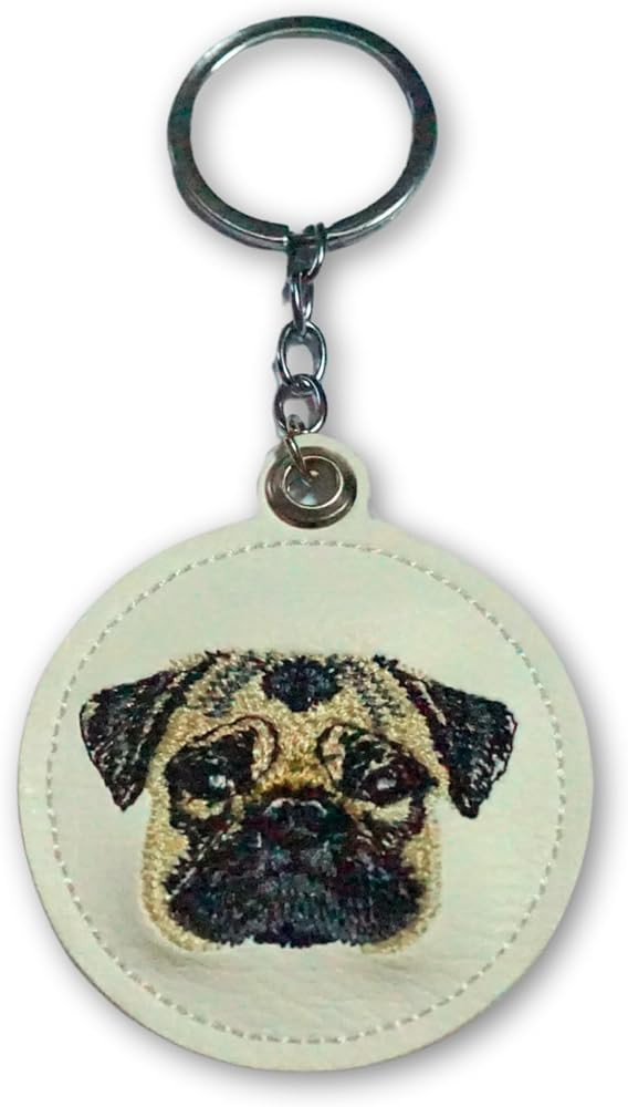 Handmade Dog Keychain Chic Embroidered Leather Bag Charm Gifts for Women Pet Accessory for Keys, ... | Amazon (US)