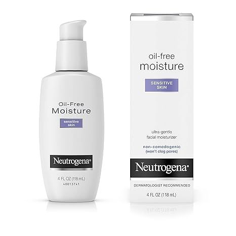 Neutrogena Oil-Free Moisture Daily Hydrating Face Moisturizer for Sensitive Skin, Fast Absorbing ... | Amazon (US)