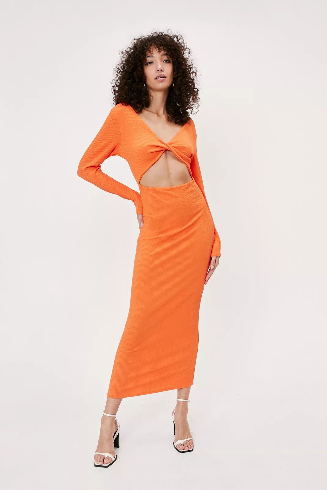 Recycled Cut Out Ribbed Maxi Dress | Nasty Gal (US)