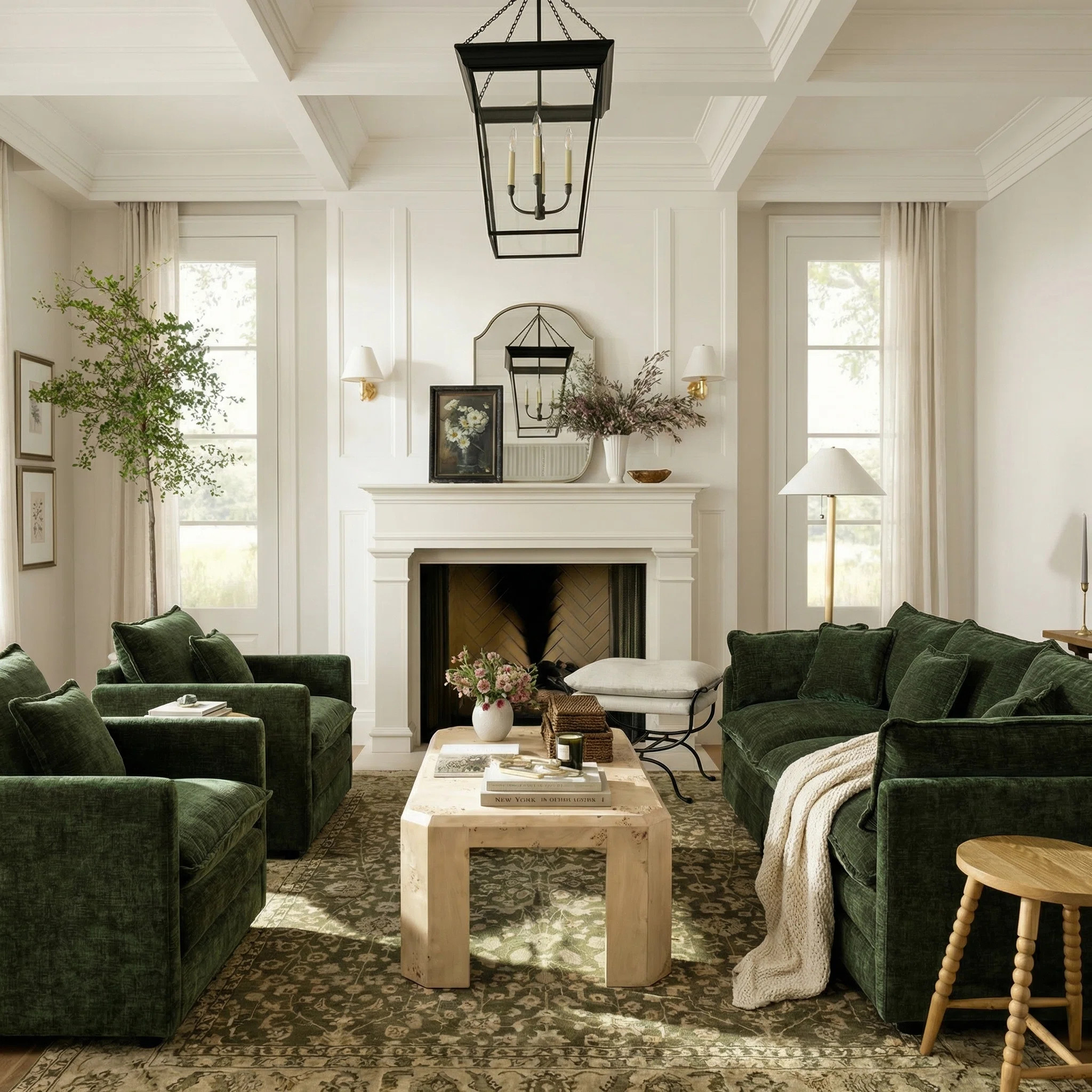 Paulsboro 5-Person Modern Minimalist Deep Seat Chenille Upholstered Living Room Set with 3-Seater Modular Sectional Sofa and Matching Armchair | Wayfair North America