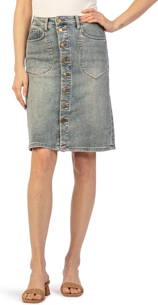 Rose Button Front Denim Skirt | Nordstrom