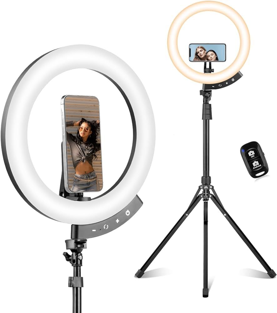 Sensyne Newest 12" Ring Light with 62" Tripod Stand, LED Selfie Circle Light with Strong Magnecti... | Amazon (US)