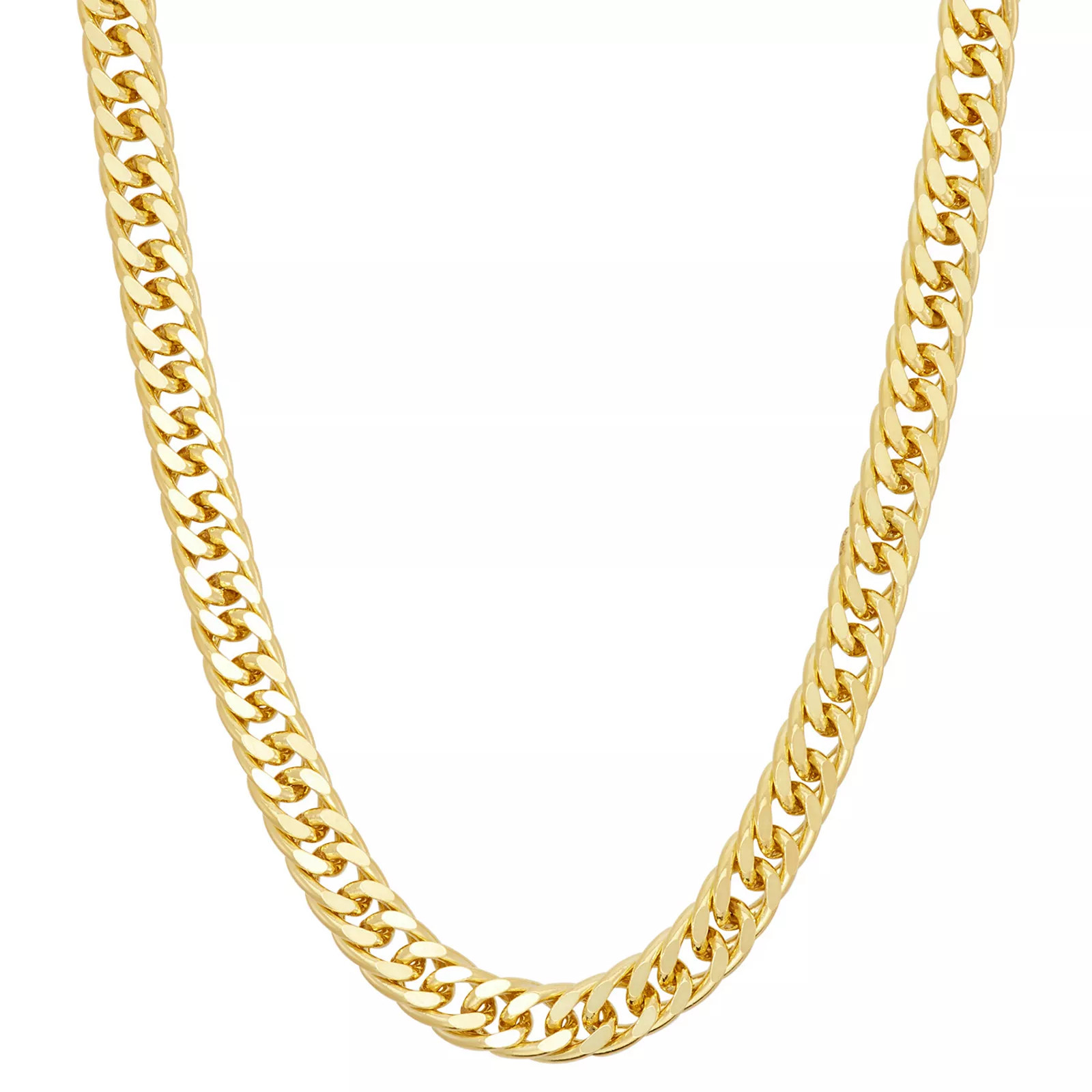 Men's Sterling Silver Miami Cuban Curb Chain Necklace, Size: 18"", Yellow | Kohl's