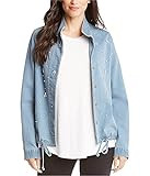 Karen Kane Women's Embellished Denim Jacket, Small | Amazon (US)