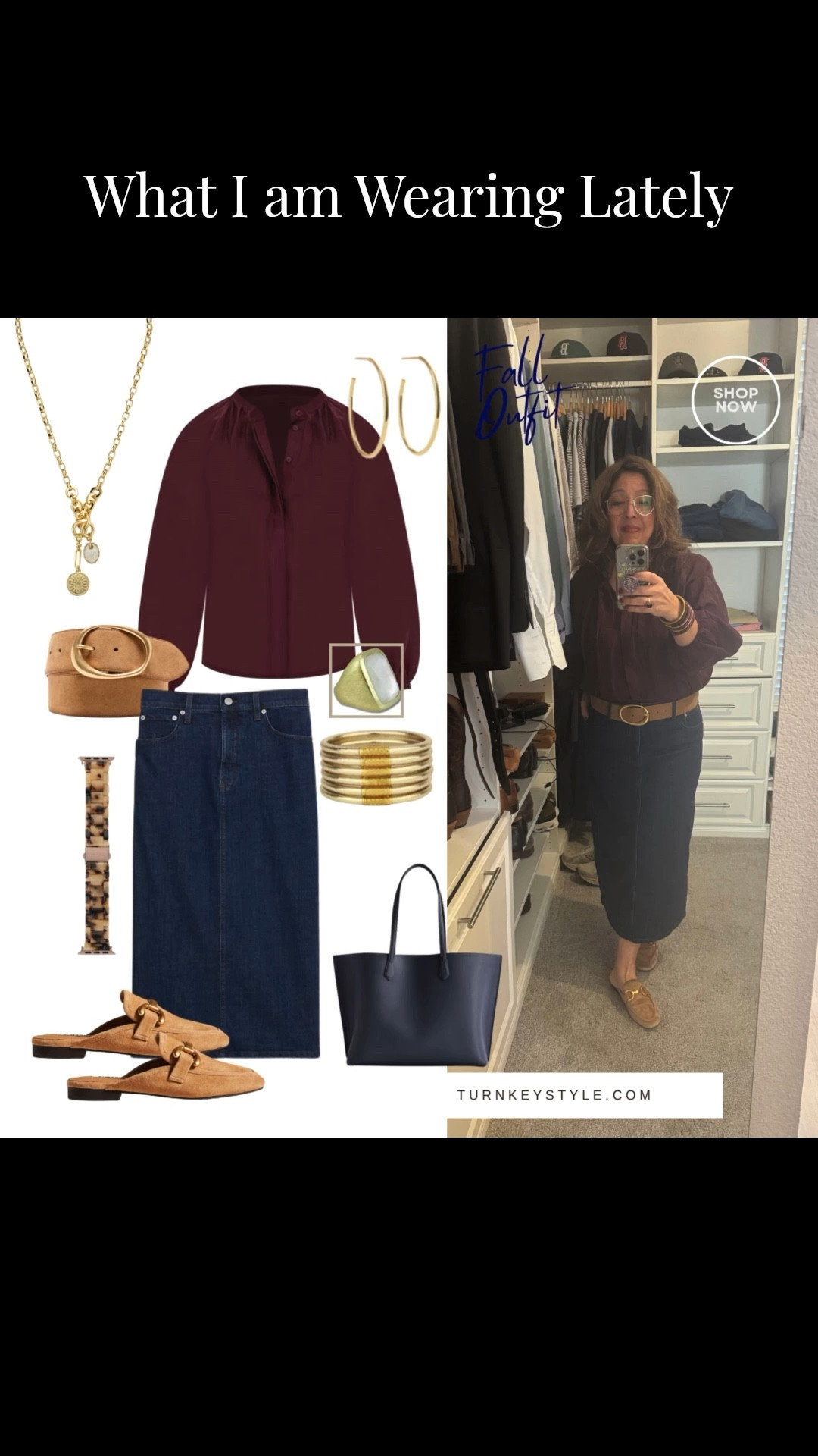 What I am wearing lately. This was my outfit for brunch with family. 
The denim midi skirt is on sale  

I am a wardrobe stylist, mom of two boys (really men), a wife, and post menopausal woman in business who is 14/16 on the bottom, a L on top and I am 5’4”. 
I have been every thing from a size 10-18+

#LTKdayinmylife #LTKSaleAlert #LTKgrwm