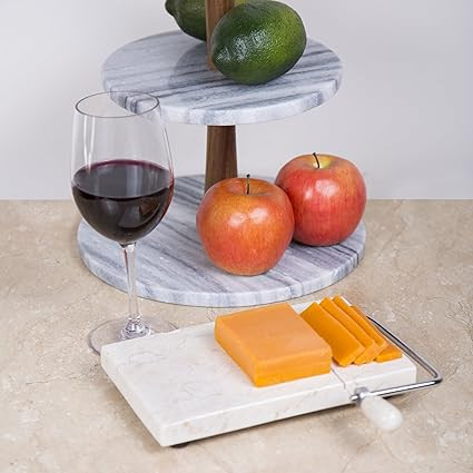 Creative Home Natural Champagne Marble Cheese Slicer Wire Cheese Butter Cutter, 5" L x 8" W, Beig... | Amazon (US)