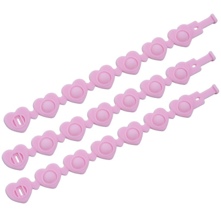 Kitem 3Pcs Bracelet Fidget Toy Love Heart Shape Push Bubble Game Soft Silicone Stress Relief Wris... | Walmart (US)