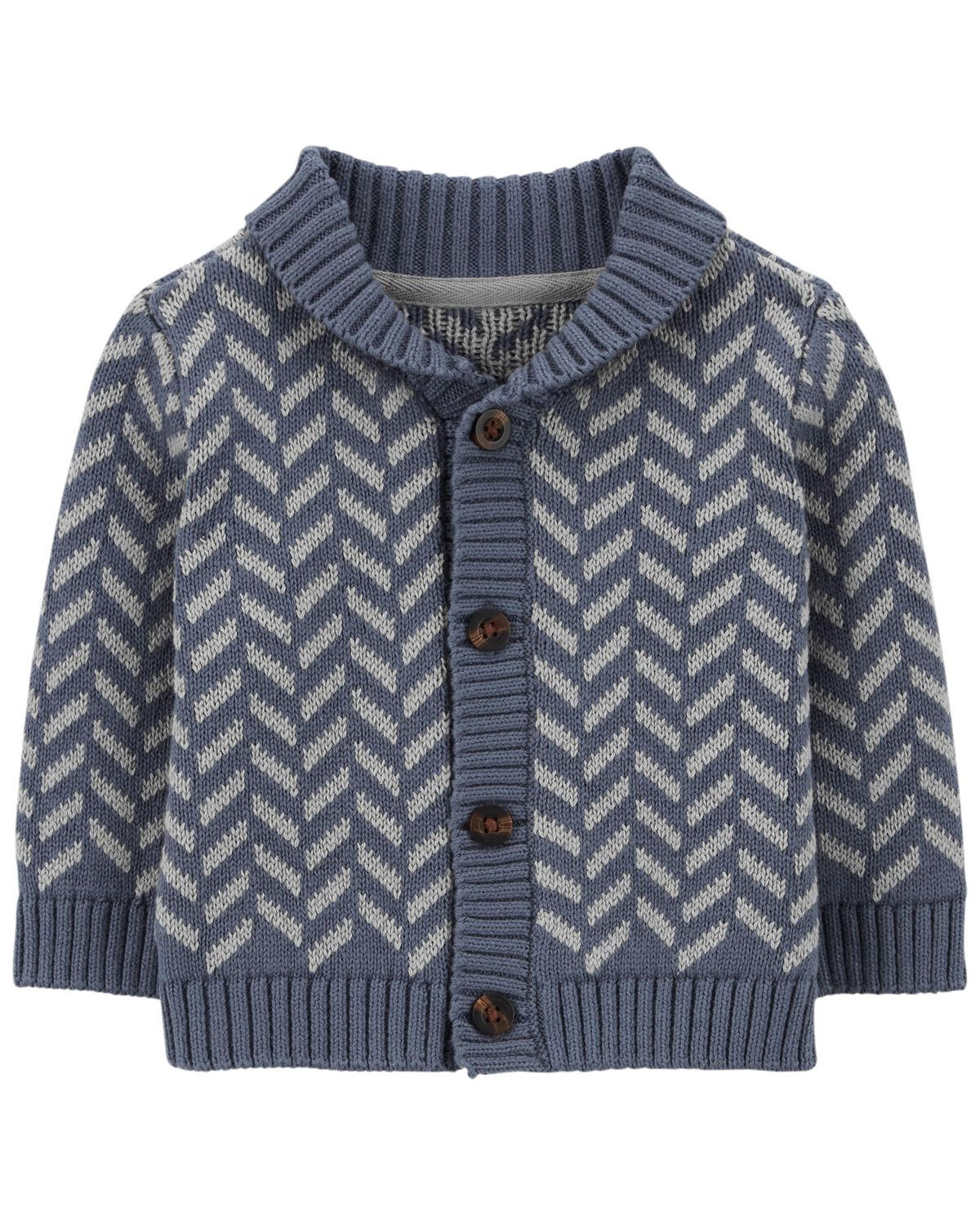 Blue Baby Herringbone Sweater Knit Cardigan | carters.com | Carter's