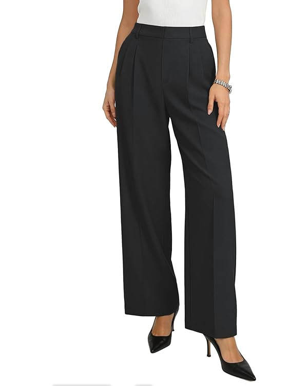 GRACE KARIN Work Pants Women, Wide Leg High Waist Wrinkle Free Trousers Slacks with Pockets, Busi... | Amazon (US)