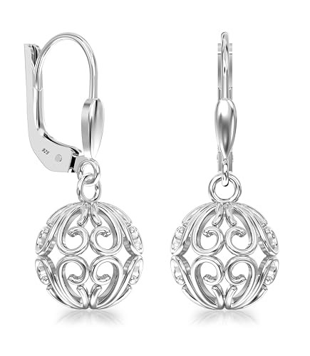 LeCalla 925 Sterling Silver Leverback Drop Earrings | Lightweight Celtic-Knot Filigree Heart Tear... | Amazon (US)