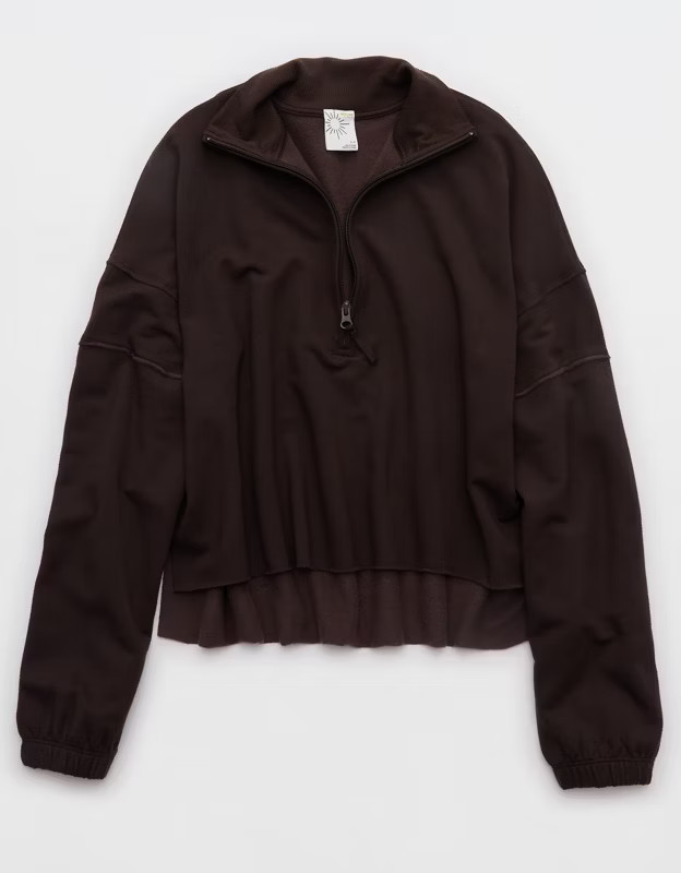 OFFLINE By Aerie OTT Seamed Quarter Zip Sweatshirt | Aerie