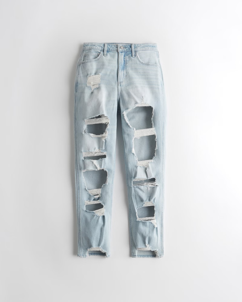Girls Curvy High-Rise Mom Jeans | Girls Bottoms | HollisterCo.com | Hollister (US)