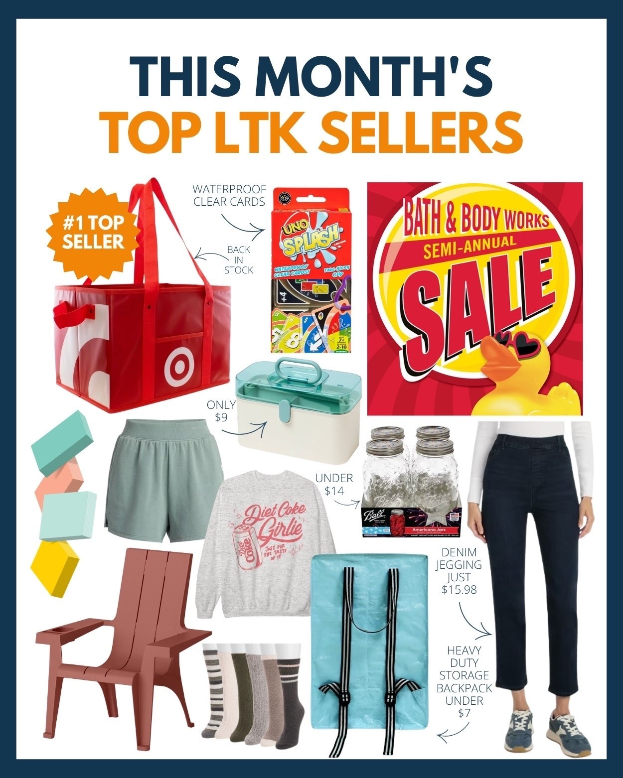Want to know what other LTK shoppers are going wild for this month? The Target top selling bag is the top seller once again this month and already sold out once. Plus, shop the popular Bath & Body Works Semi Annual Sale & many more faves NOW! 🤩🛍️