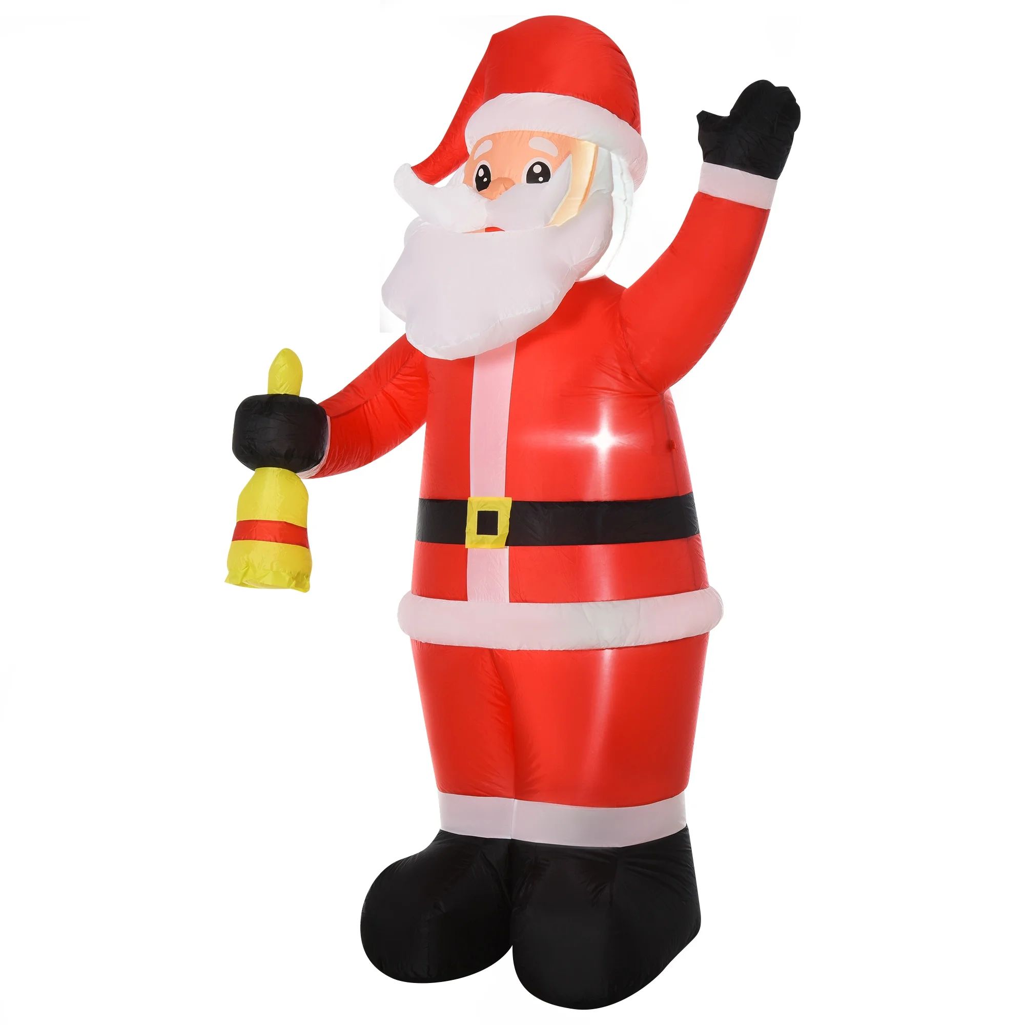 HOMCOM 8FT Tall Outdoor Lighted Inflatable Christmas Lawn Decoration, Santa Claus with Bell - Wal... | Walmart (US)