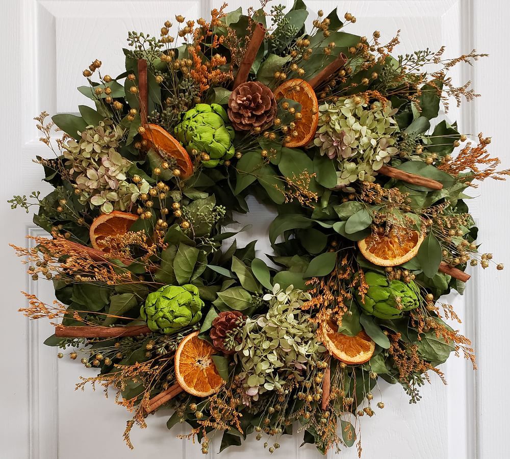 Fresh Eucalyptus Mixed Wreath with Dried Fruit | Pottery Barn (US)