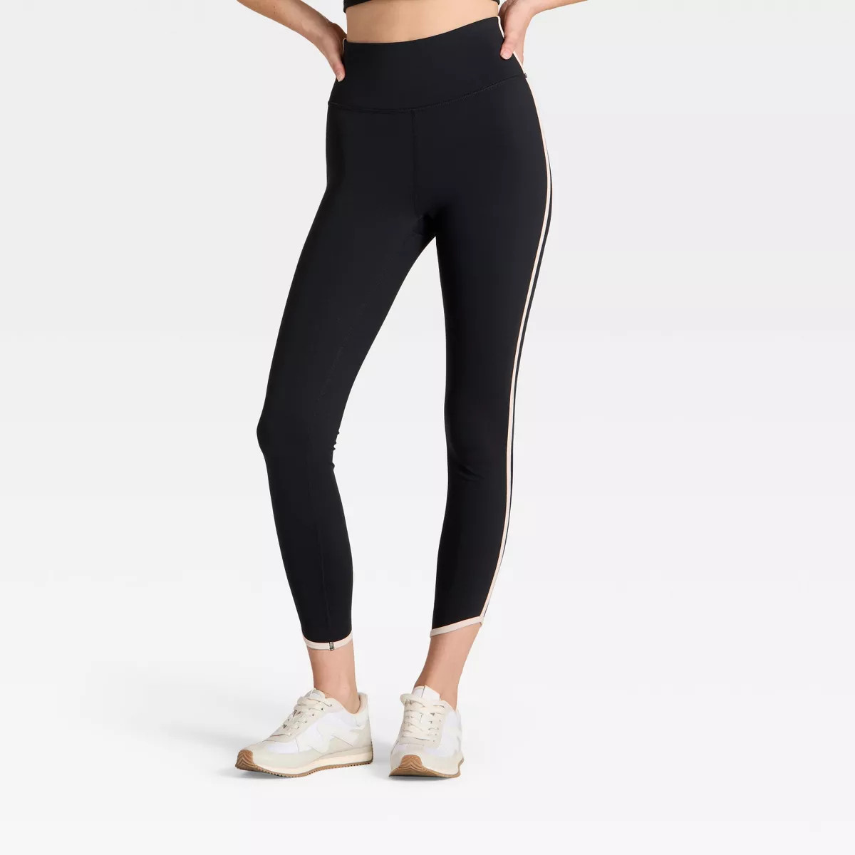 Women's High-Rise Contrast Piped 7/8 Leggings - JoyLab™ Black/Tan XXL | Target