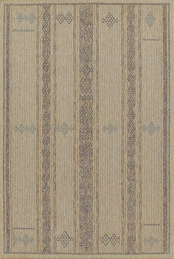 Momeni Hampton Transitional Indoor/Outdoor Area Rug, Natural, 4'1" X 6' | Amazon (US)