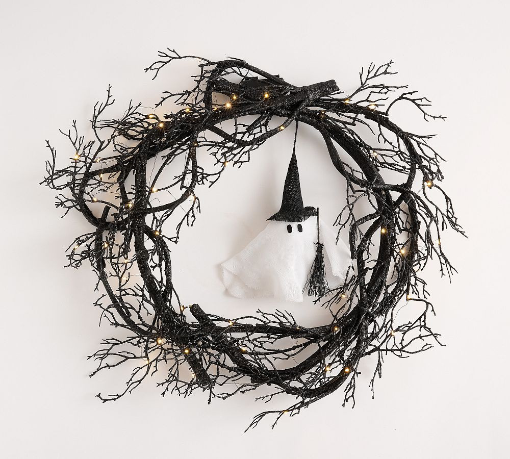 Lit Ghost Witch Wreath | Pottery Barn (US)