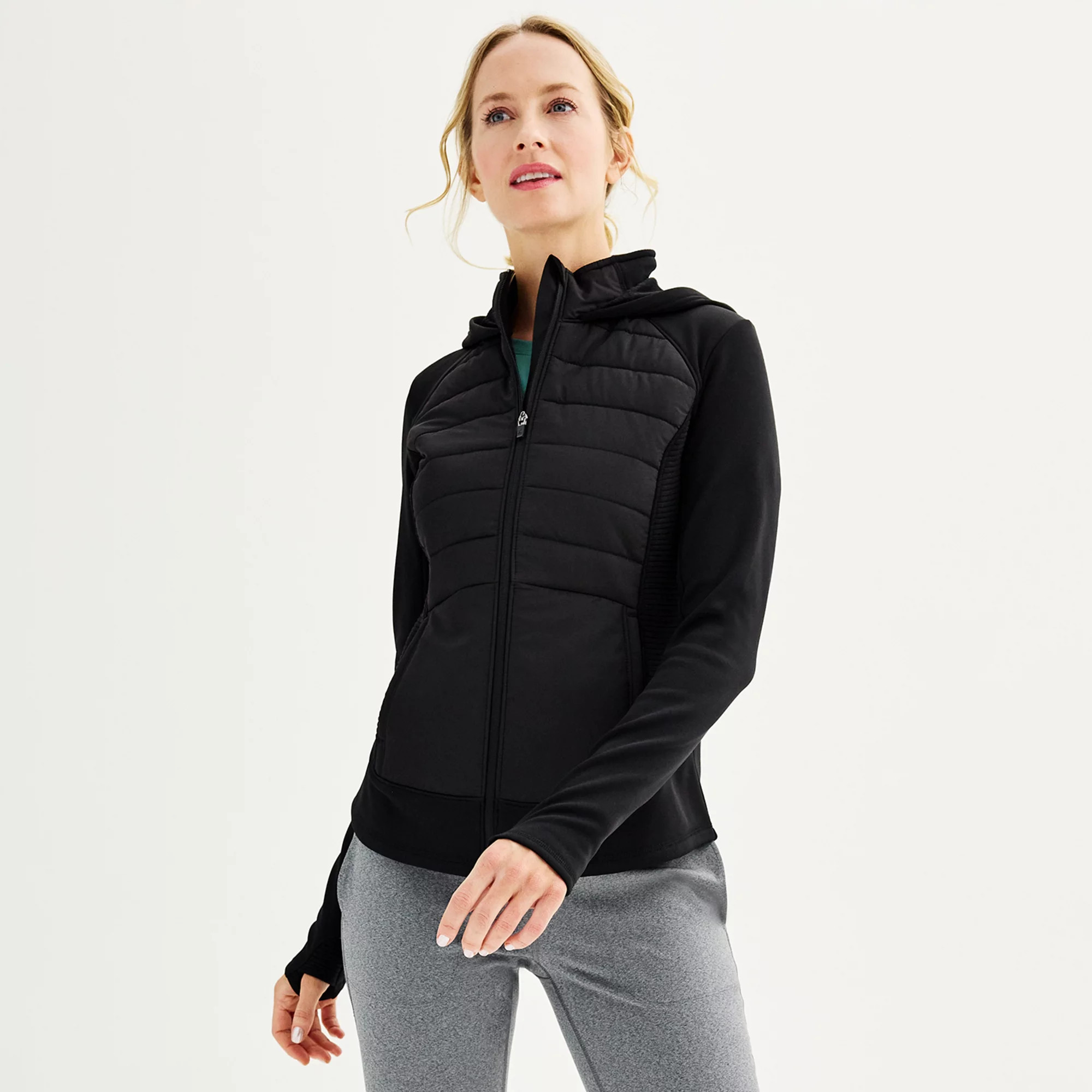 Women's Tek Gear® Hooded Mixed-Media Jacket | Kohl's