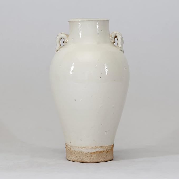 Artissance 10.2" H Tall White Porcelain Vintage Style Vase w/2 Handles | Amazon (US)