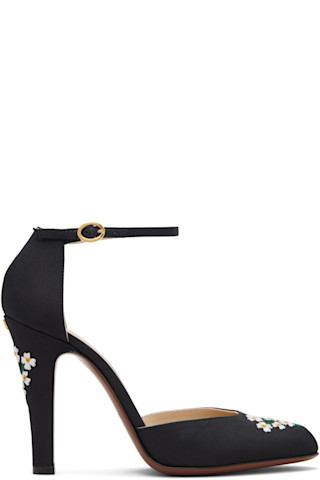 Black Hi Dolly Fabric Heels | SSENSE