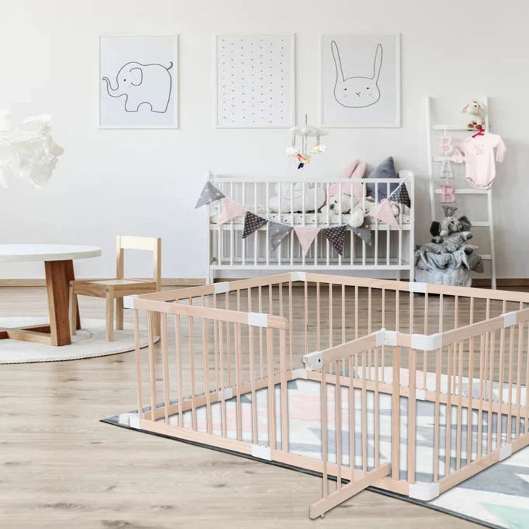 Baby Wooden Playpen In White | Wayfair North America