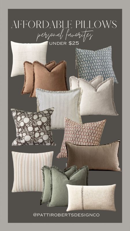 Pillows under $25! Warm neutral pillows, subtle color pillows, pillow styling, affordable pillows, budget friendly pillows 

#LTKStyleTip #LTKFindsUnder50 #LTKHome