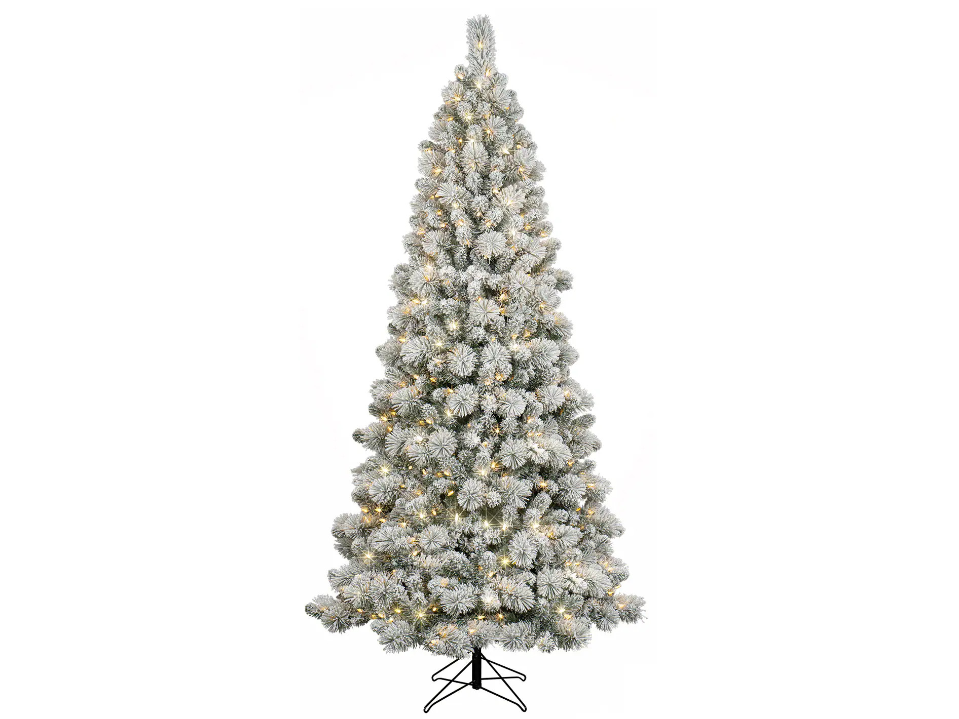 GE 7.5-ft Laurel pine Pre-lit Flocked Artificial Christmas Tree with White LED Lights | 24132LO | Lowe's