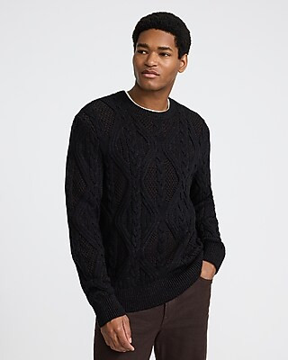 Cable Knit Crew Neck Sweater | Express