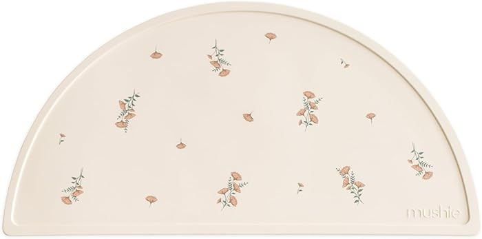 mushie Silicone Placemat for Kids | BPA-Free Non-Slip Design (Pink Flowers) | Amazon (US)