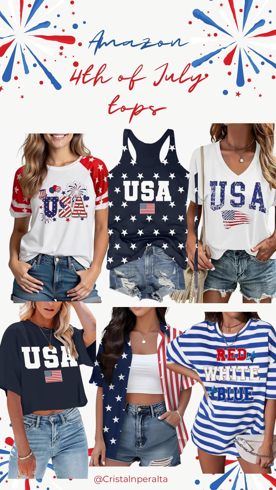 4th Of July Amazon Tops 🇺🇸✨

#amazon #amazonfinds #top #usa #cristalnperalta #summer #style 

#LTKStyleTip #LTKFindsUnder50 #LTKSeasonal