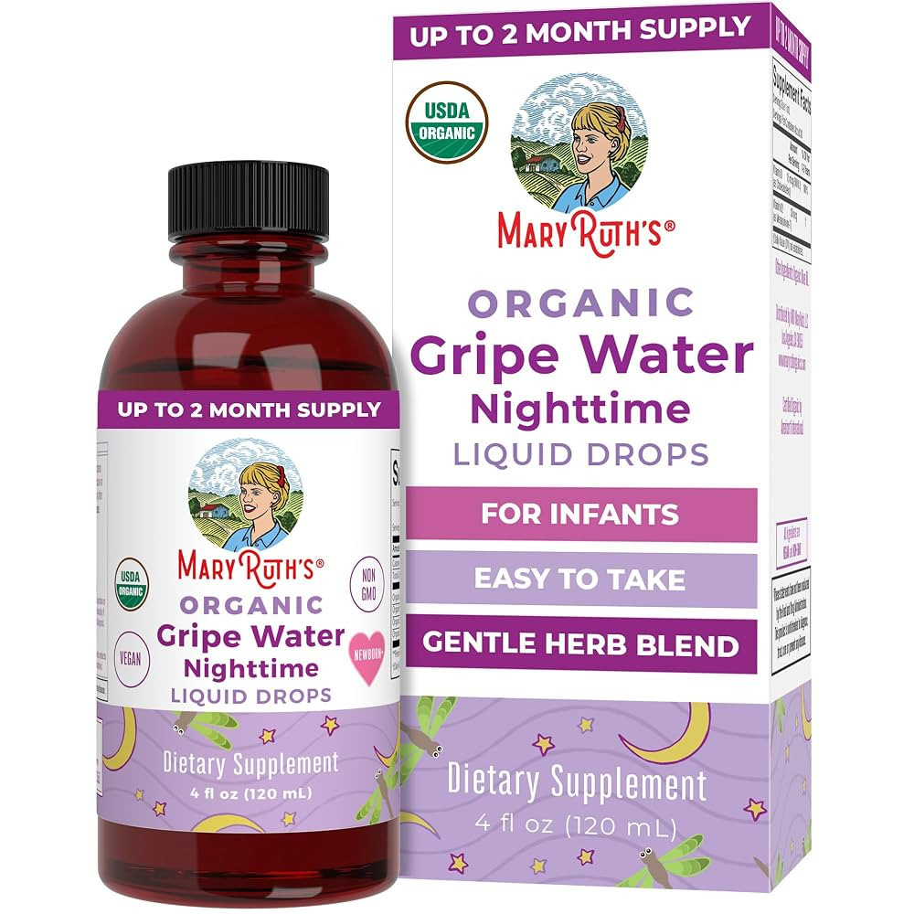 USDA Organic Nighttime Gripe Water for Babies by MaryRuth's | Herbal Blend for Little Tummies | B... | Amazon (US)