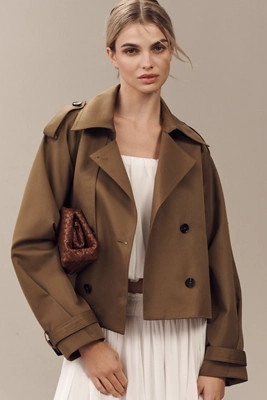 By Anthropologie Cropped Trench Coat | Anthropologie (US)