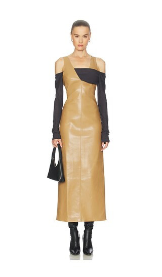 Nanushka Ferriti Dress in Brown. - size L | Revolve Clothing (Global)