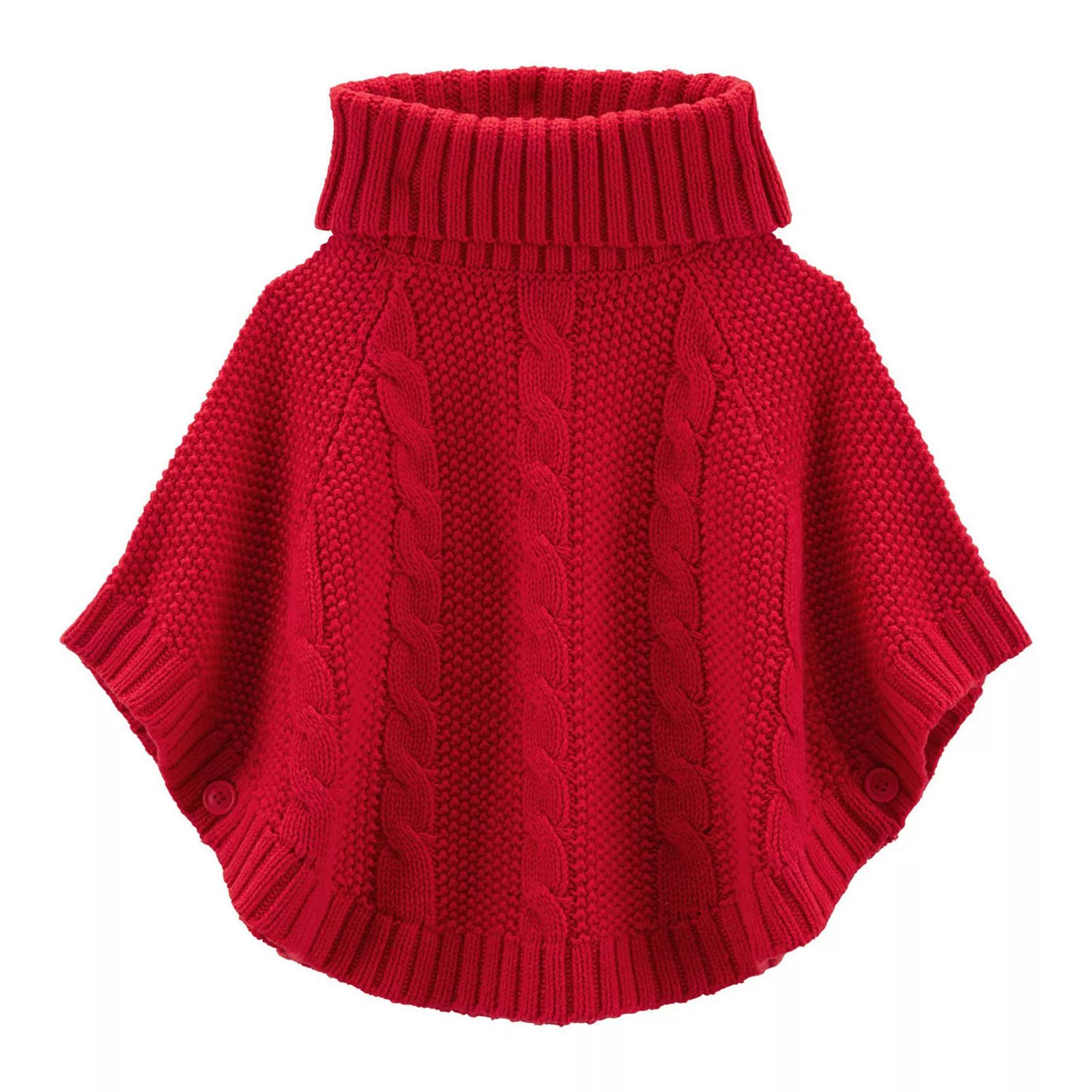 Toddler Girls Carter's Cable Knit Poncho, Toddler Girl's, Size: 5T, Red | Kohl's