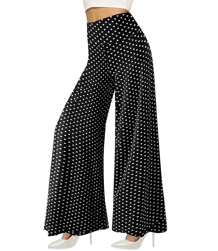 QGGQDD Wide Leg Palazzo Pants for Women - Casual Soft High Waist Lounge Pants Loose Comfy Stretch... | Amazon (US)