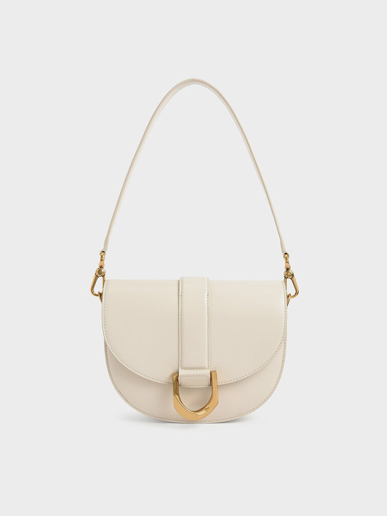 Gabine Saddle Bag - Cream | Charles & Keith US