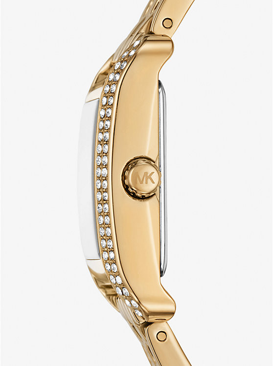 Mini Monroe Pavé Gold-Tone Watch | Michael Kors US