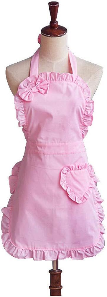Cute Girls Bowknot Lady's Kitchen Restaurant Women's Cake Apron Fashion Funny Aprons for Christma... | Amazon (US)