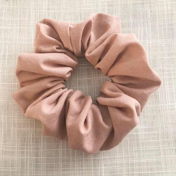 Linen Scrunchie, blush pink scrunchie, ponytail holder | Etsy (CAD)