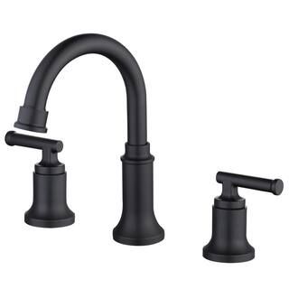 Oswell 8 in. Widespread 2-Handle High-Arc Bathroom Faucet in Matte Black | The Home Depot