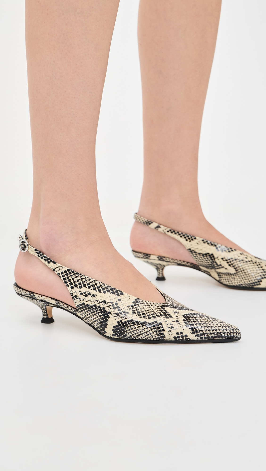 Camila Snake Print Calf Leather Creamy Heels | Shopbop
