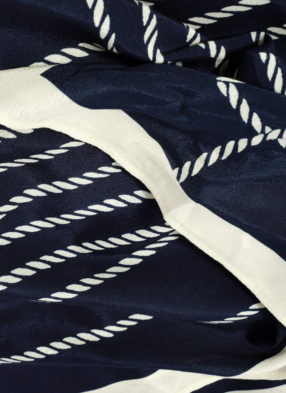 Navy Print Square Neck Scarf | Mint Velvet - US
