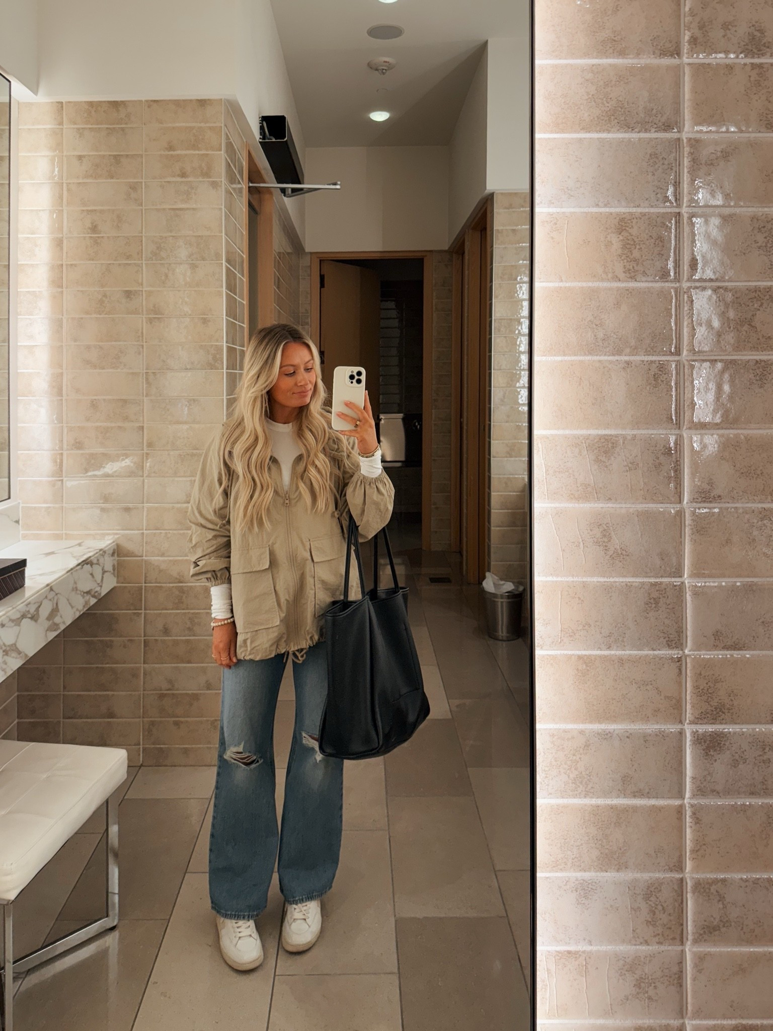 Okay, this is the cutest raincoat! Wearing a few of my outfit essentials including this new rain jacket, oversized tote, and flare jeans 
Jacket: small
Jeans: 25

#LTKgrwm #LTKSaleAlert #LTKootd