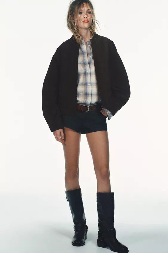 100% SUEDE BOMBER JACKET | Zara DE