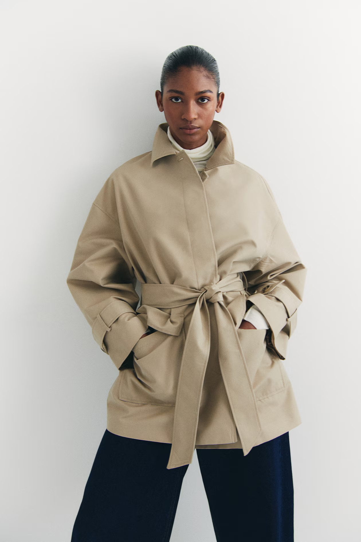 Tie-Belt Twill Jacket | H&M (US + CA)