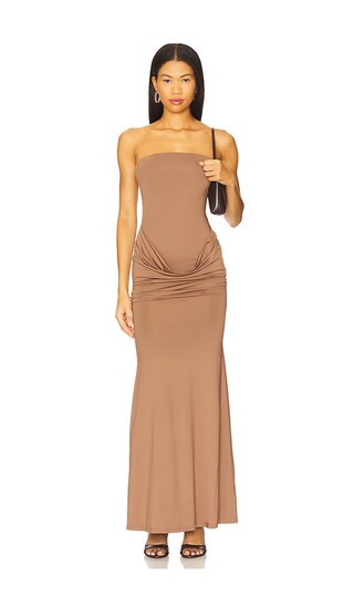 Alessie Maxi Dress in Mocha | Revolve Clothing (Global)