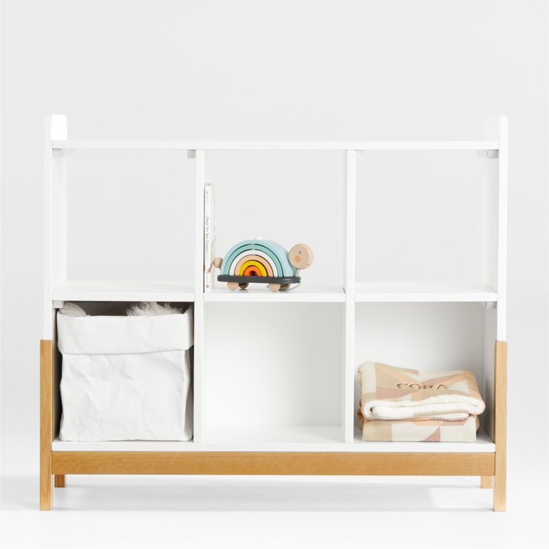 Rue White Wood 6-Cube Low Kids Bookcase + Reviews | Crate & Kids | Crate & Barrel