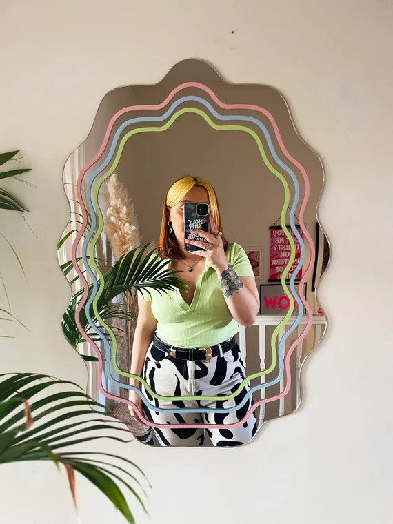 Big Pastel Wavy Mirror | Etsy (US)