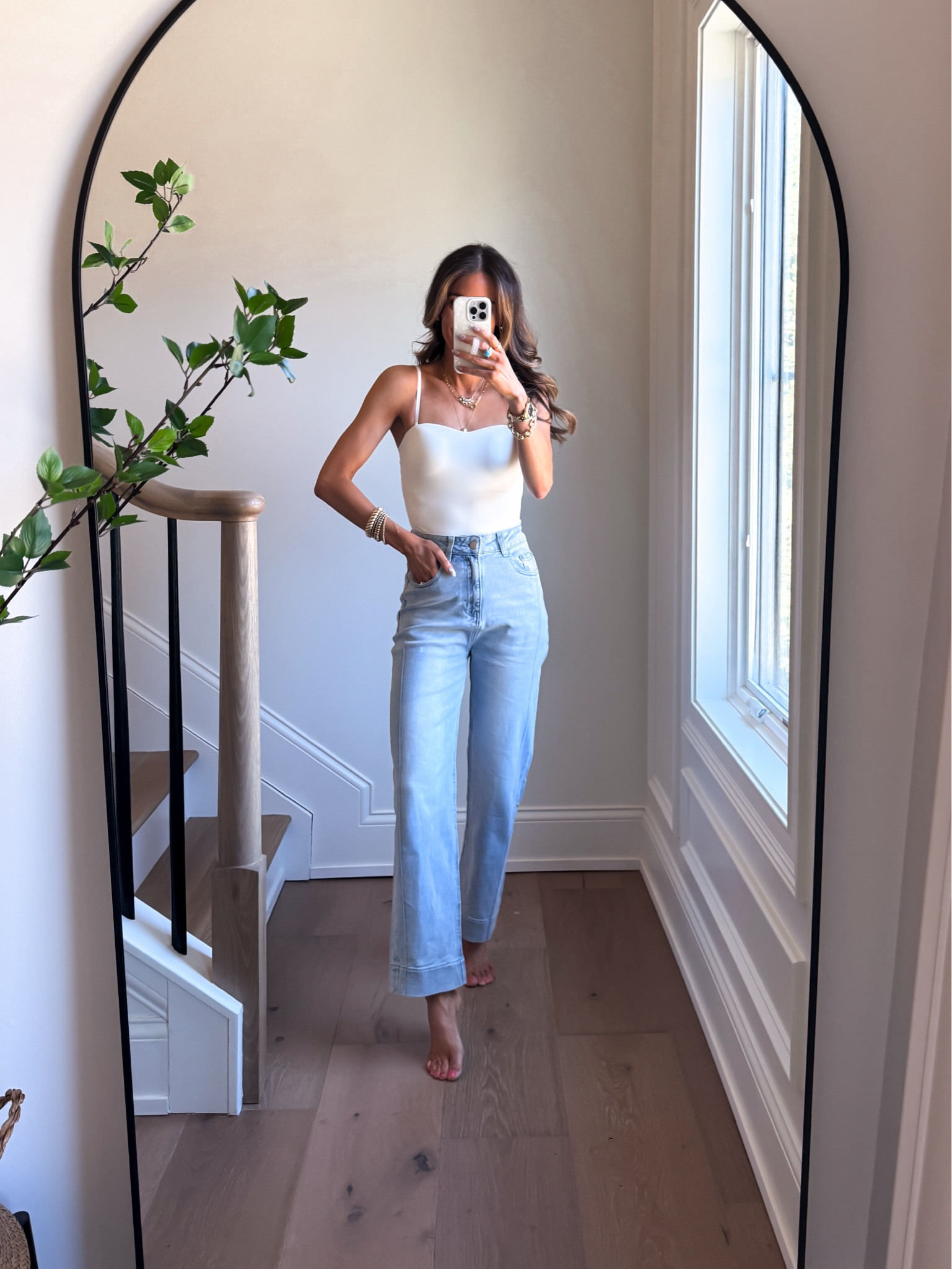 Best Bum Stretchy Jeans & 4-in-2 Tank (combines a tube top, bra, cami and shapewear all in one!). I’m wearing a size small tank snd 0 jeans. Jeans fit slightly big at waist (size down if in-between sizes). Jeans are cuffable to tailor to your height. 

#LTKootd #LTKdayinmylife #LTKgrwm